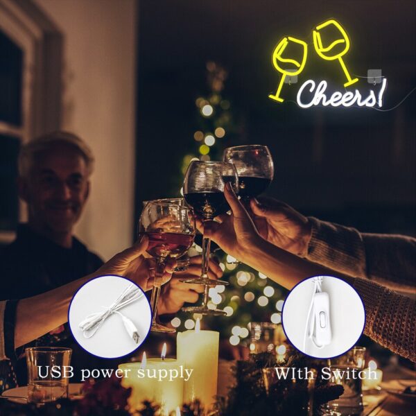 Bar LED Neon Light Cheers Night Light Acrylic Bar Wedding Club Party Office Room Bedroom Wall Decor Lamp Gift USB Powered - Image 4