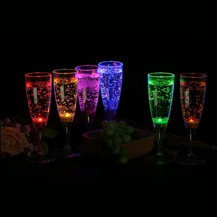 Pack com 06 Taças Led Wine Flut