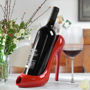 New High Heel Shoe Wine Bottle Holder Stylish Wine Rack Gift Basket Accessories  for Home Red Shoe Wine Rack Creative Bottle Hol