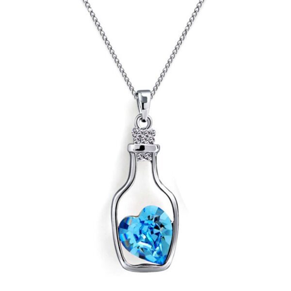 New Vintage Chain Crystal Heart Wishing Bottle Necklace Pendant Charm Choker Statemen Necklace Women Xmas Gift Jewelry Wedding - Image 10