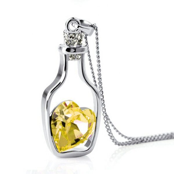 New Vintage Chain Crystal Heart Wishing Bottle Necklace Pendant Charm Choker Statemen Necklace Women Xmas Gift Jewelry Wedding - Image 13