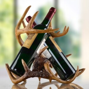 Vintage Buckhorn Sculpture Wine Holder Decorative Resin Antlers Bottle Rack Barware Ornament Art and Craft Present Accessories