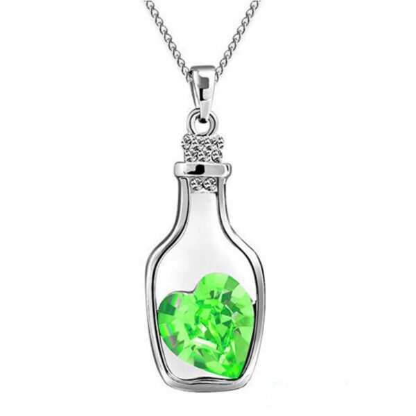 New Vintage Chain Crystal Heart Wishing Bottle Necklace Pendant Charm Choker Statemen Necklace Women Xmas Gift Jewelry Wedding - Image 12
