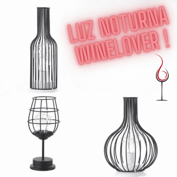 Exclusiva Luminária Abajour luz noturna Winelover