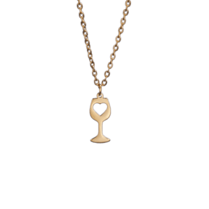 Colar Wine love heart