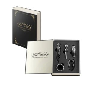 Produto exclusivo Magnus & Klaus Wine Group Kit saca rolhas de vinho formato de livro 5 pçs